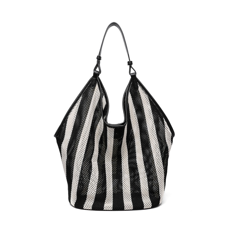 Embroidery Class - Borsa tote a righe in tessuto