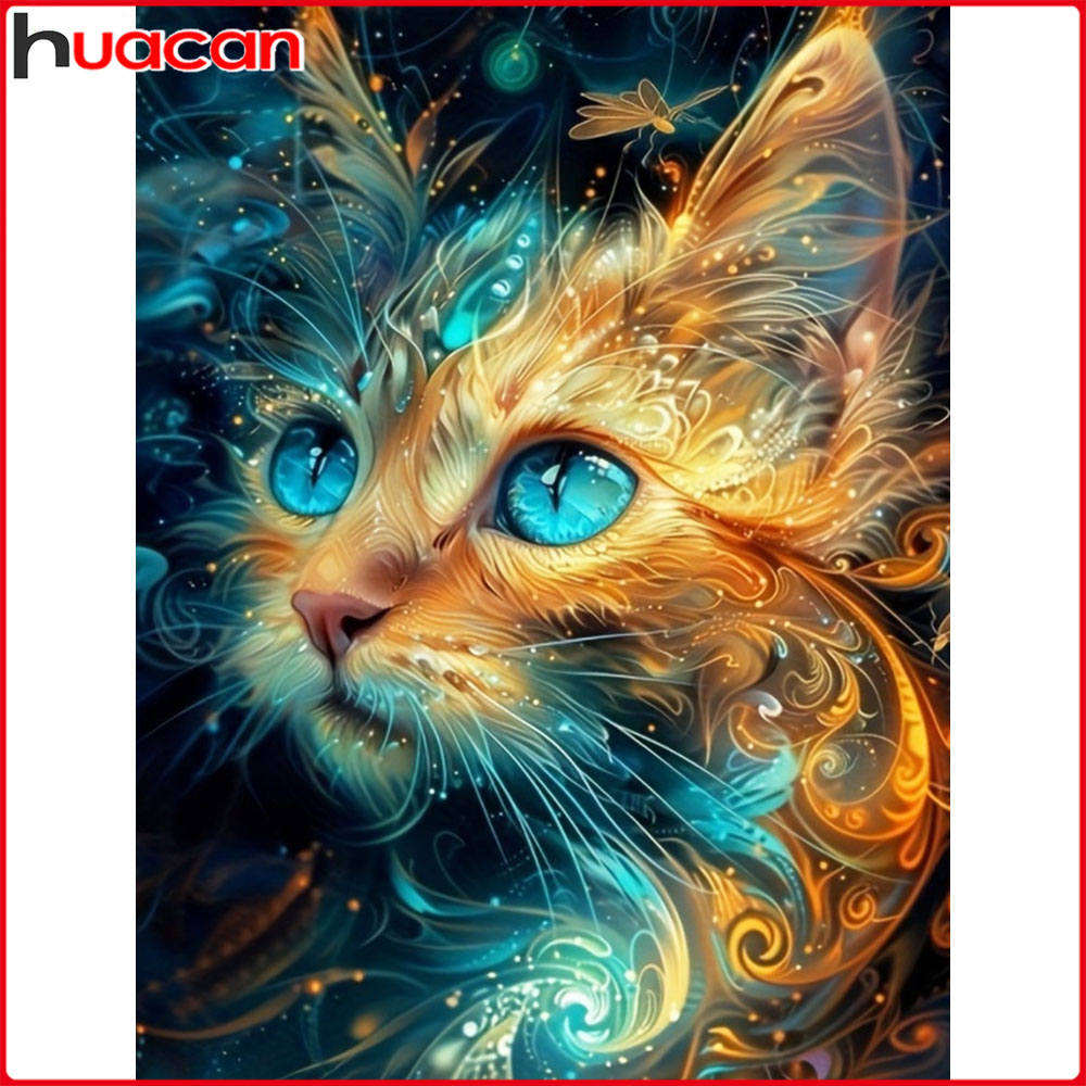 Embroidery Hoop Square - Huacan Kit Completo Pittura Diamante Gatto