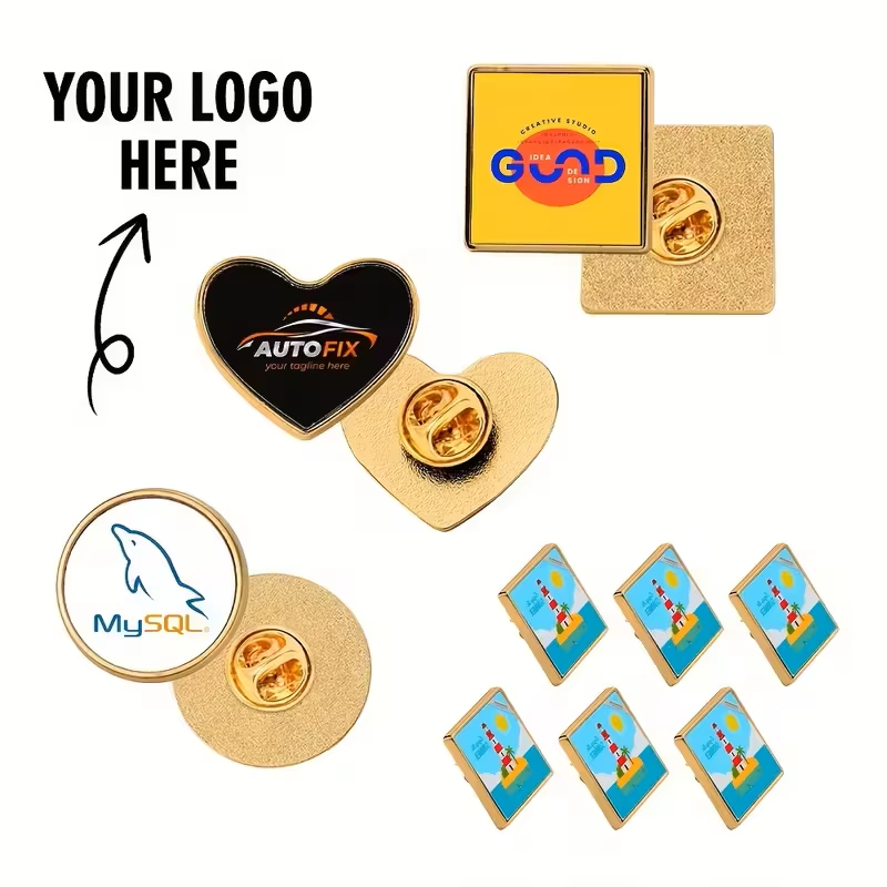 Embroidery Illustration - Badge aziendali personalizzati con foto/logo, spille