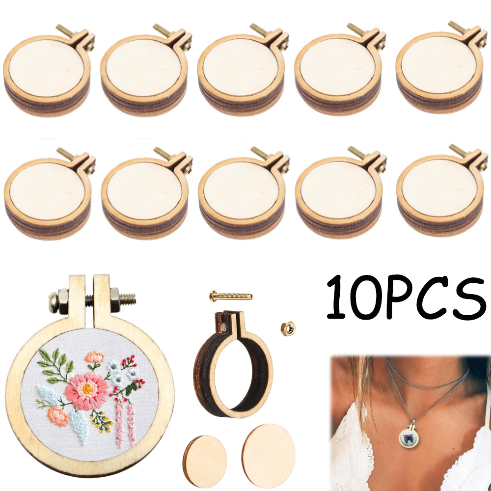 Embroidery Hoop Square - 10 pz/set Mini Legno Da Ricamo