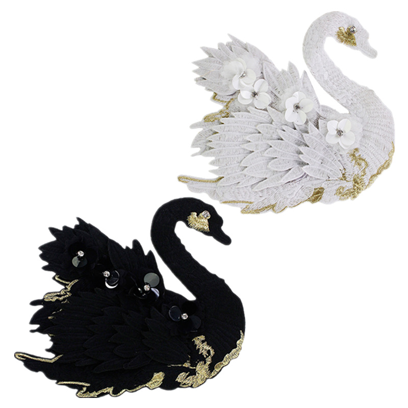 Embroidery On Black Shirt - 10 pz/lotto Applicazione Ricamata Grande con