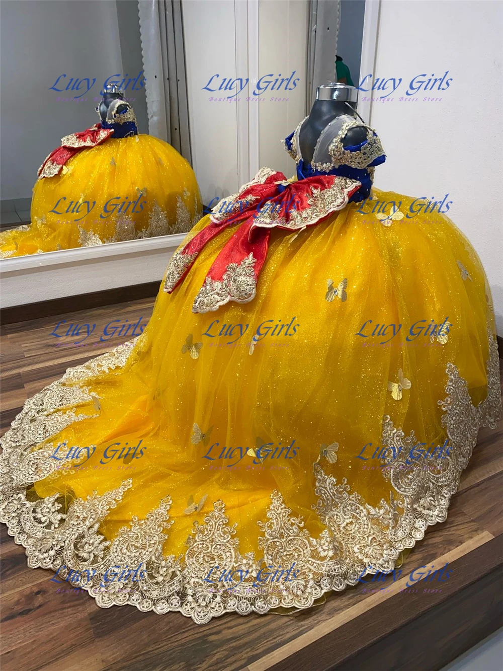 Embroidery Yellow Flower - Abito da ragazza di fiore adorabile