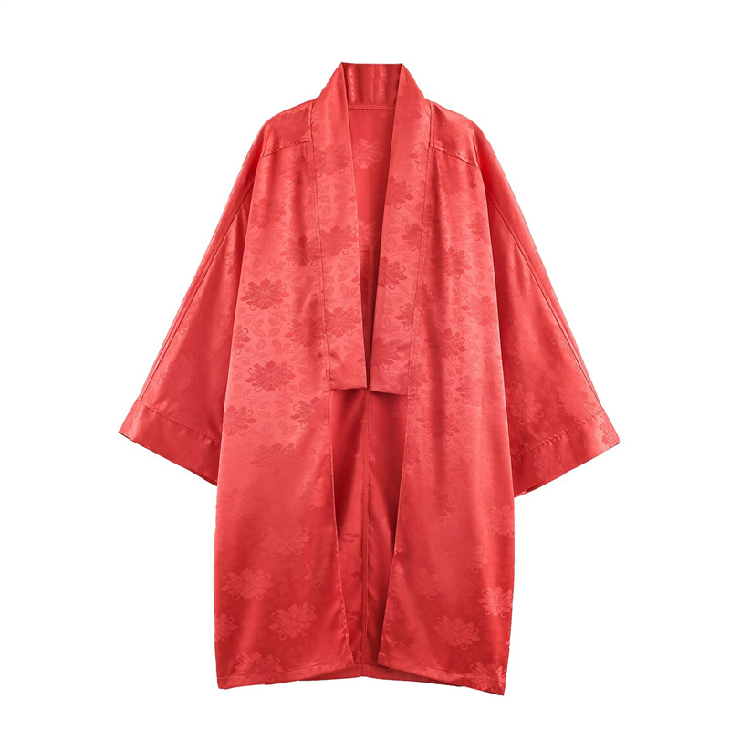 Embroidery A - Kimono da donna in raso jacquard
