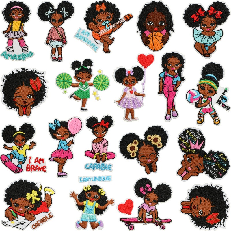 Embroidery On Black Shirt - Cute Black Girl Baby Independence Day