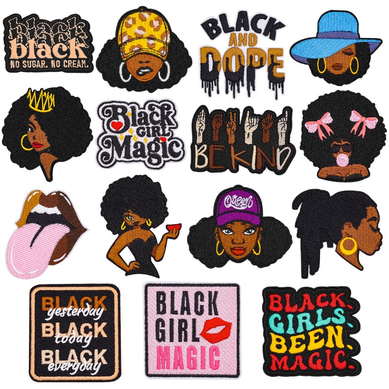 Embroidery On Black Shirt - Black Girl Magic Cool Face Donna
