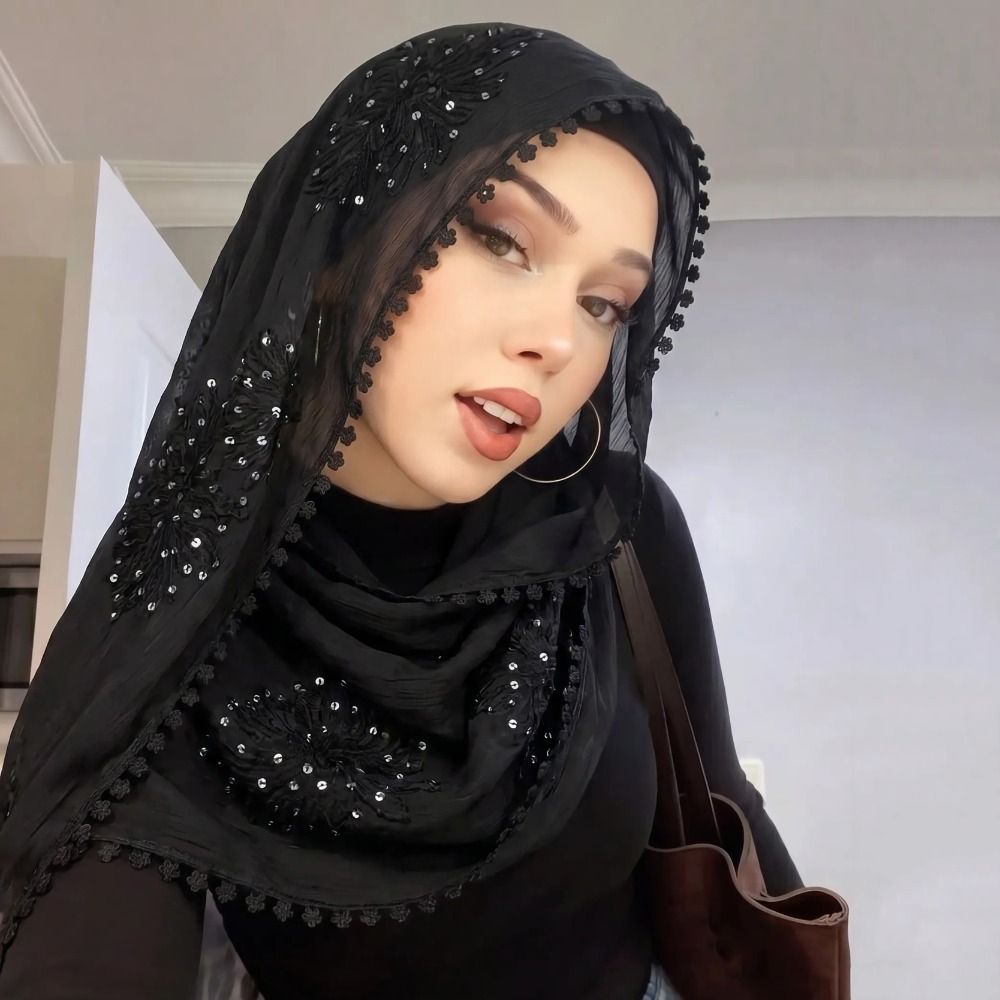 Embroidery Arabic - Hijab Musulmano Elegante, Copricapo Islamico a