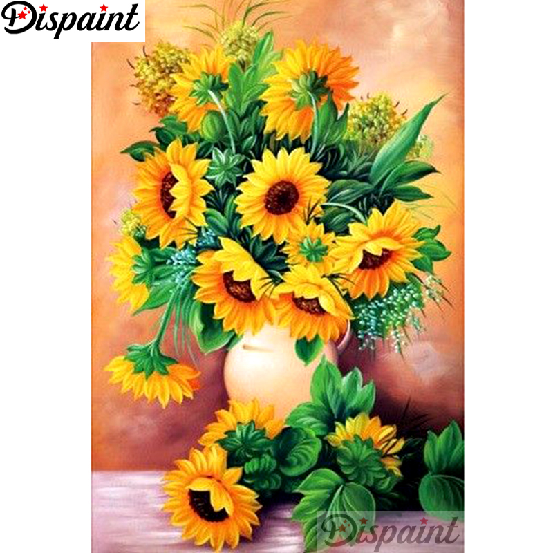 Embroidery Yellow Flower - Dispaint Pieno Quadrato/Rotondo Trapano 5D Pittura