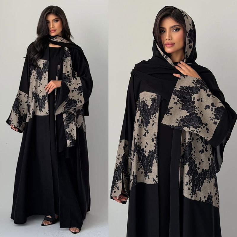 Embroidery Arabic - Set di 2 Pezzi Abaya Hijab
