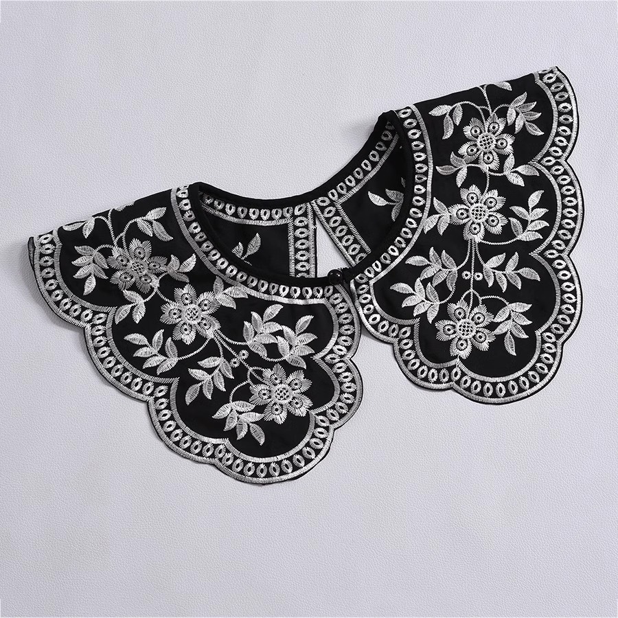 Embroidery On Black Shirt - Nuovo Colletto Decorativo in Stile Europeo