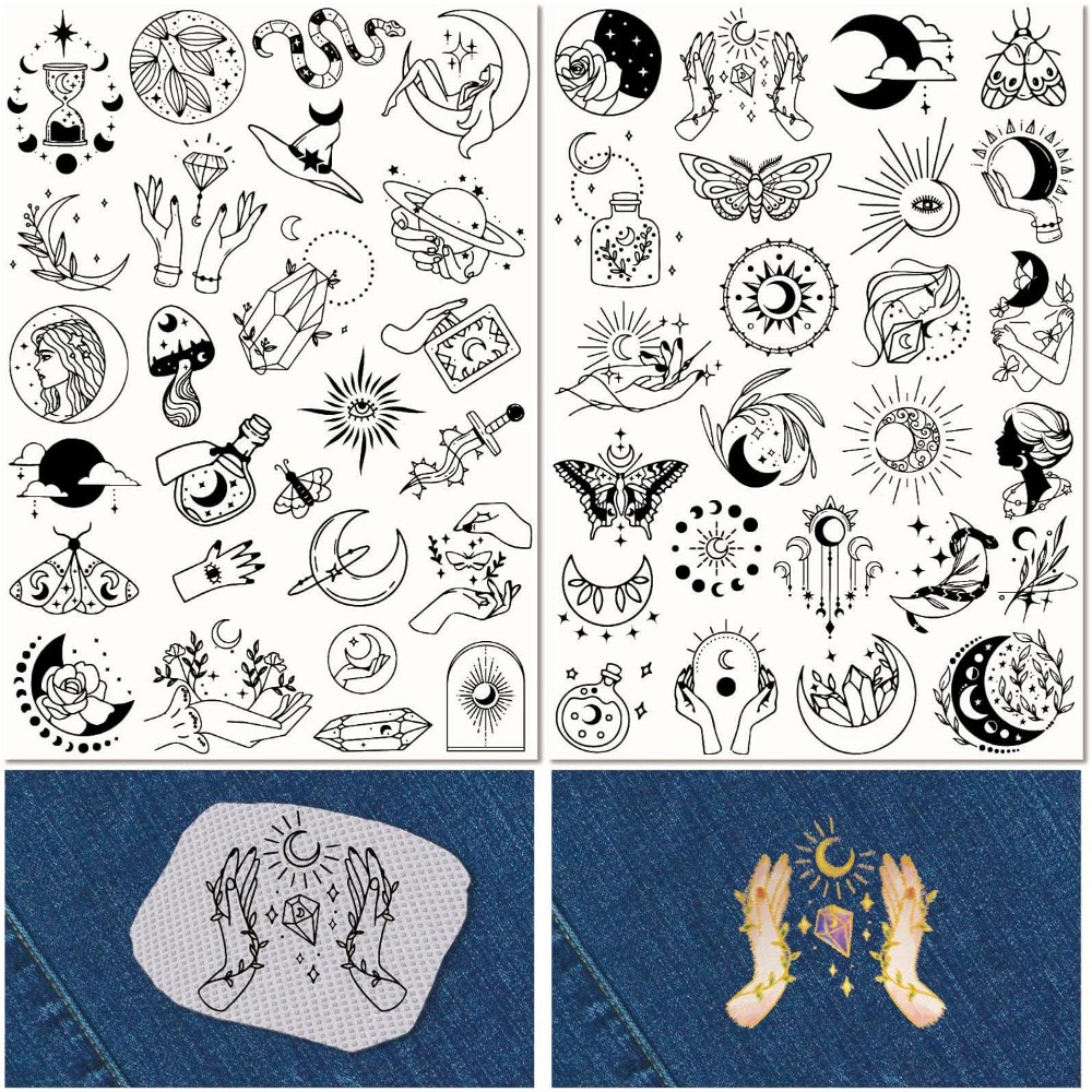 Embroidery Free Pattern - 51 Pz Boho Luna Sole Solubile