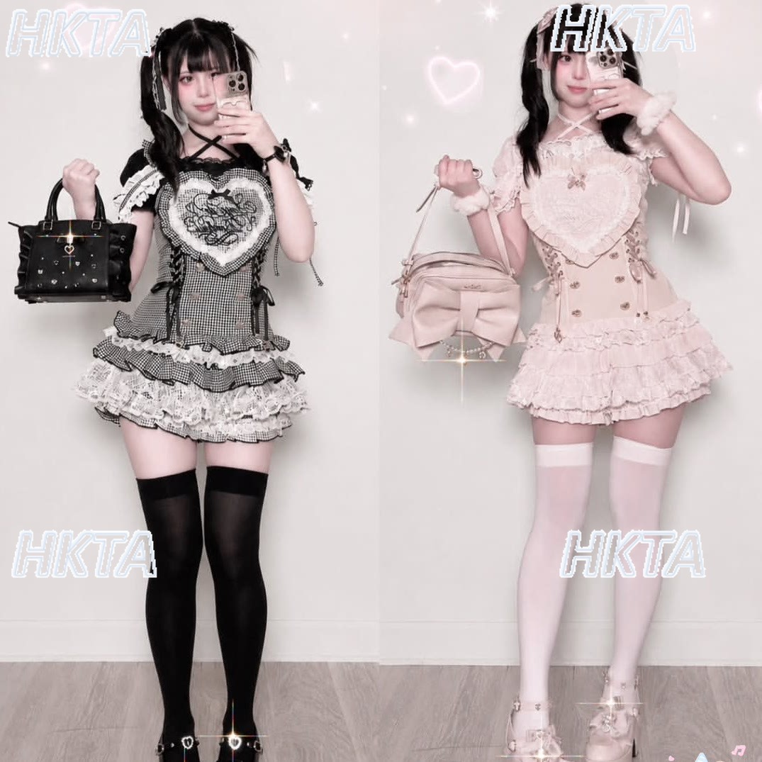Embroidery Love - Completo set Lolita da donna: Abito