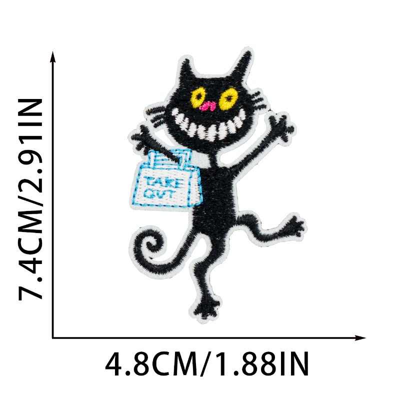 Divertente gatto nero cuore ro - Embroidery On Black Shirt recensione e prezzo