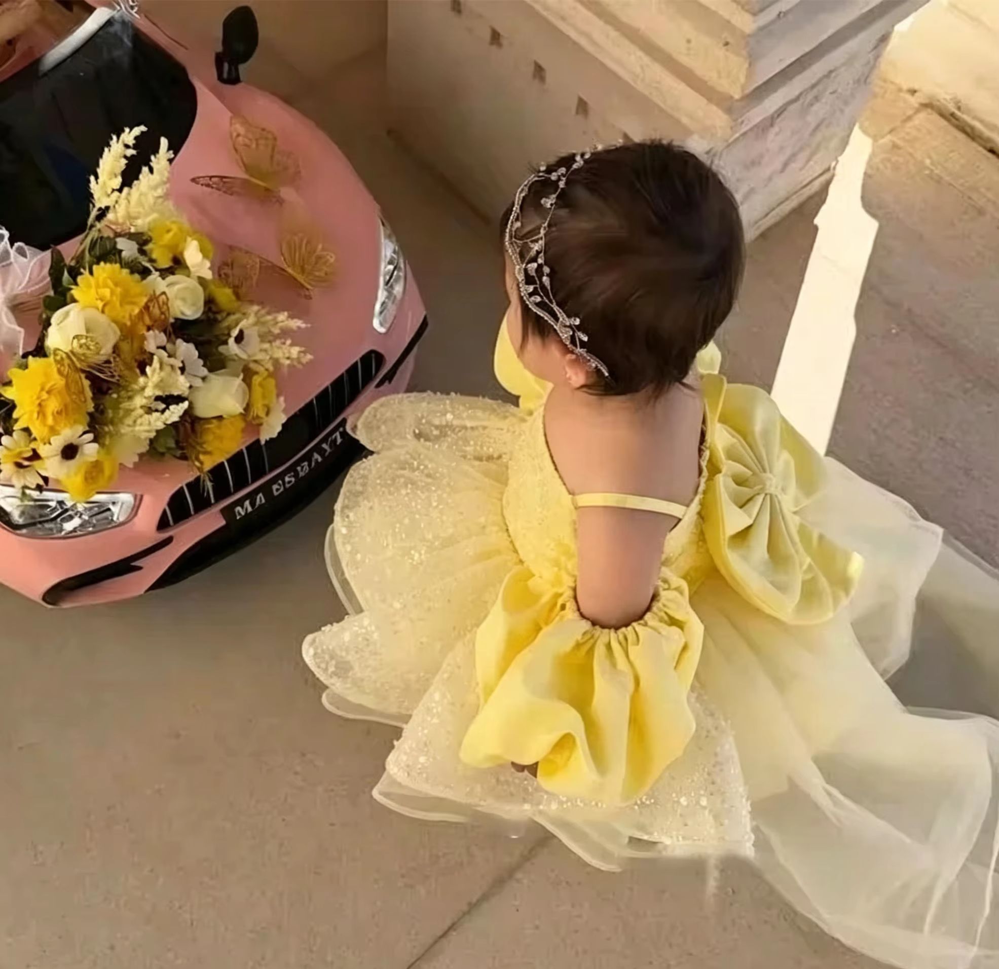 Graziosi vestiti da damigella  - Embroidery Yellow Flower recensione e prezzo