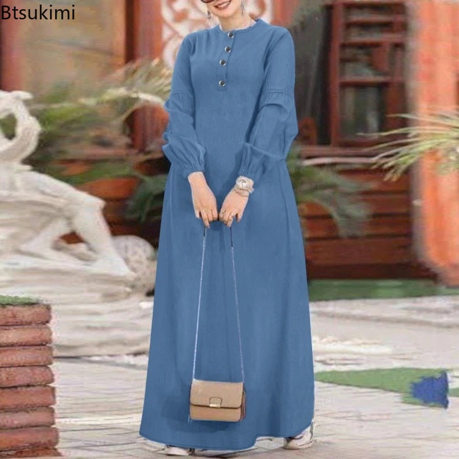 Abito Lungo Elegante in Denim  - Embroidery Arabic recensione e prezzo