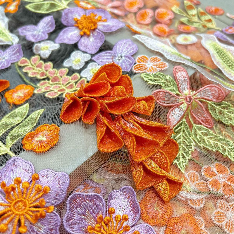 Tessuto ricamato per abito da  - Embroidery Yellow Flower recensione e prezzo