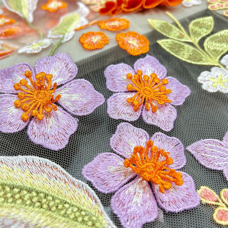 Tessuto ricamato per abito da  - Embroidery Yellow Flower recensione e prezzo